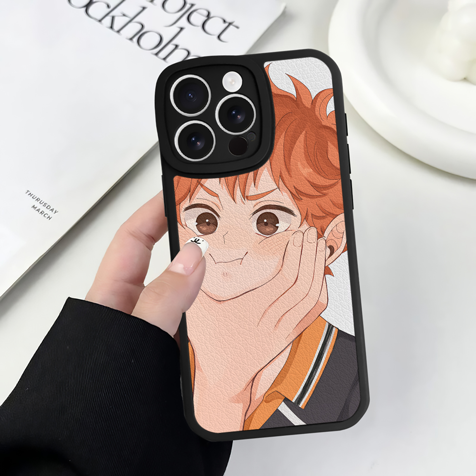 （画像用） ハイキュー!! Haikyu!! 【iPhone 16シリーズ対応】シリコンスマホケース（レザー調） 材質：シリコン